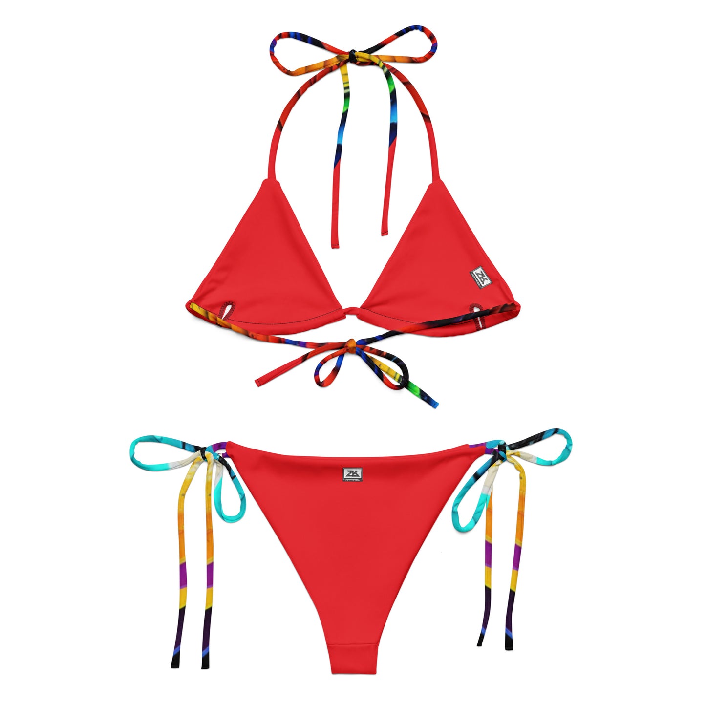 All-over print recycled string bikini