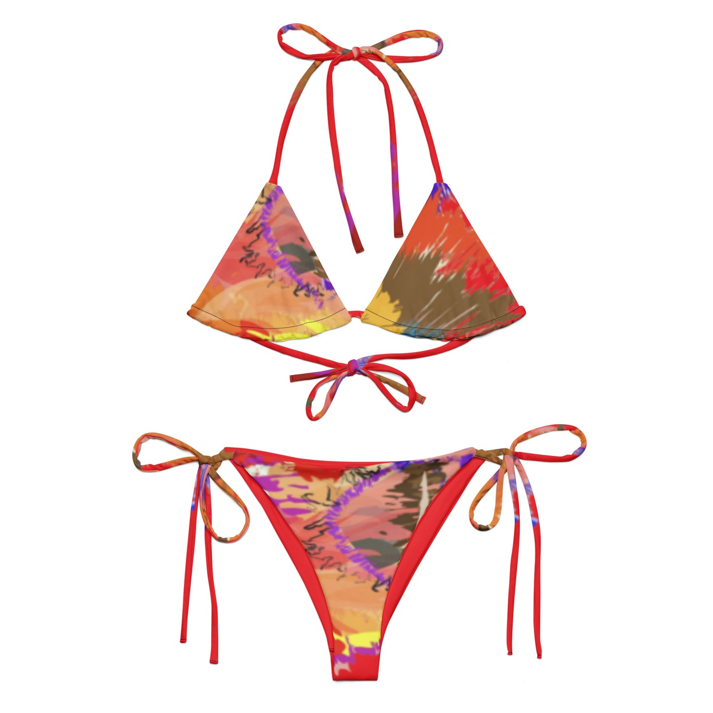 All-over print recycled string bikini