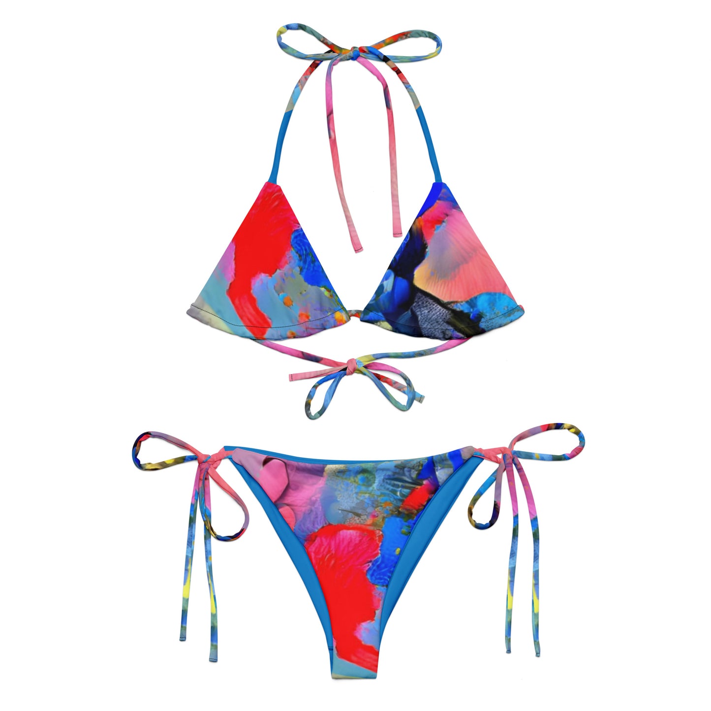 All-over print recycled string bikini