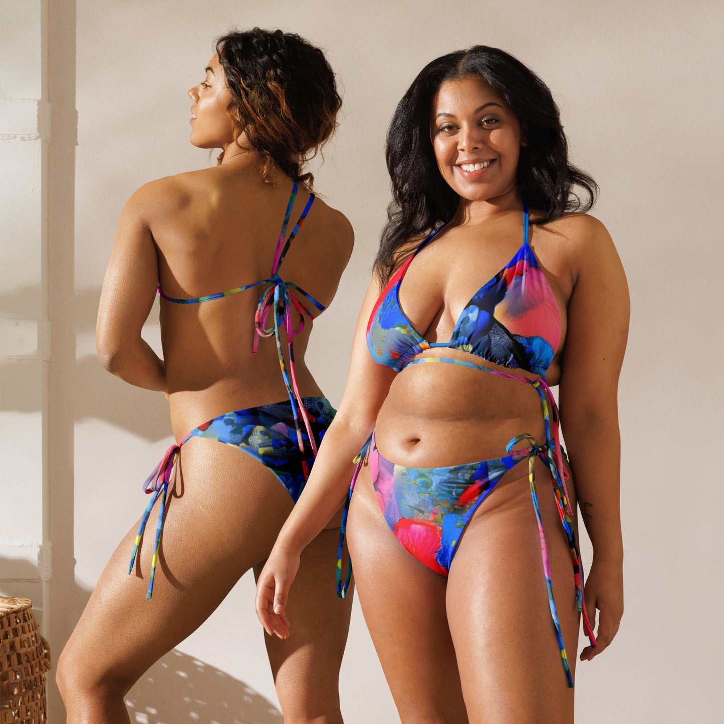 All-over print recycled string bikini