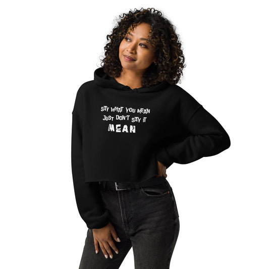 Say What You Mean just Don’t say it Mean crop Top Hoodie