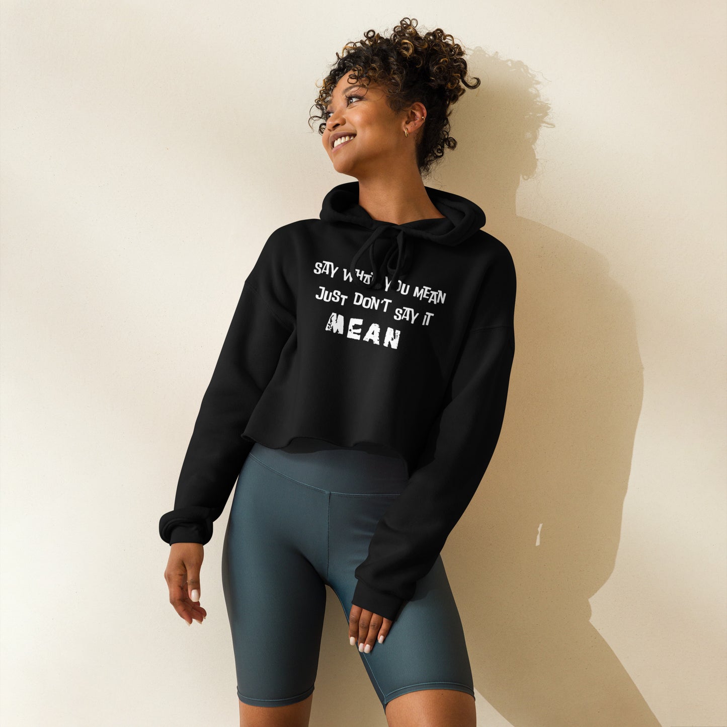 Say What You Mean just Don’t say it Mean crop Top Hoodie