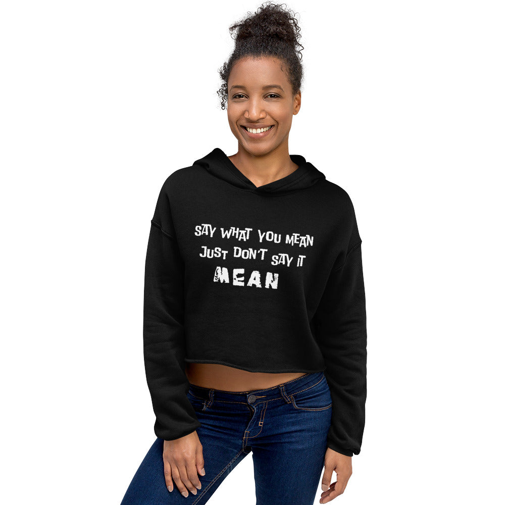 Say What You Mean just Don’t say it Mean crop Top Hoodie