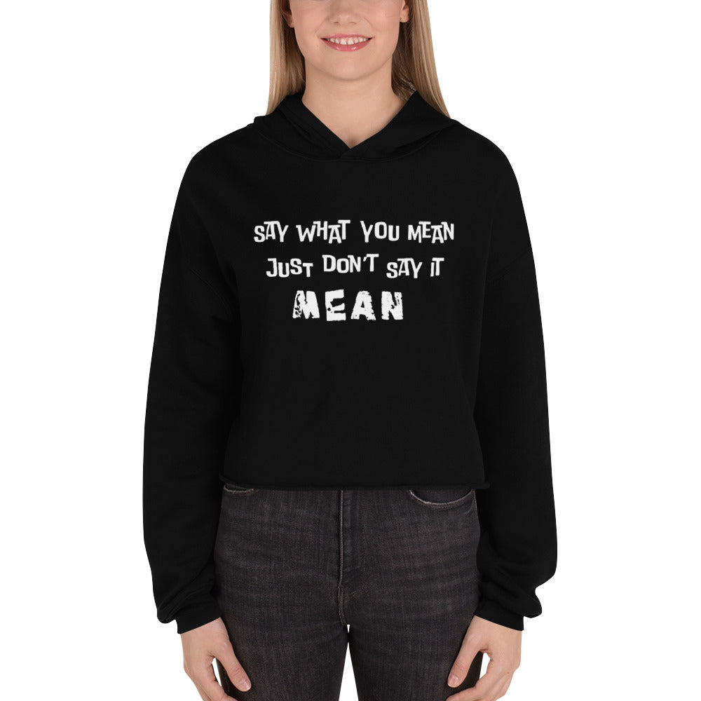 Say What You Mean just Don’t say it Mean crop Top Hoodie