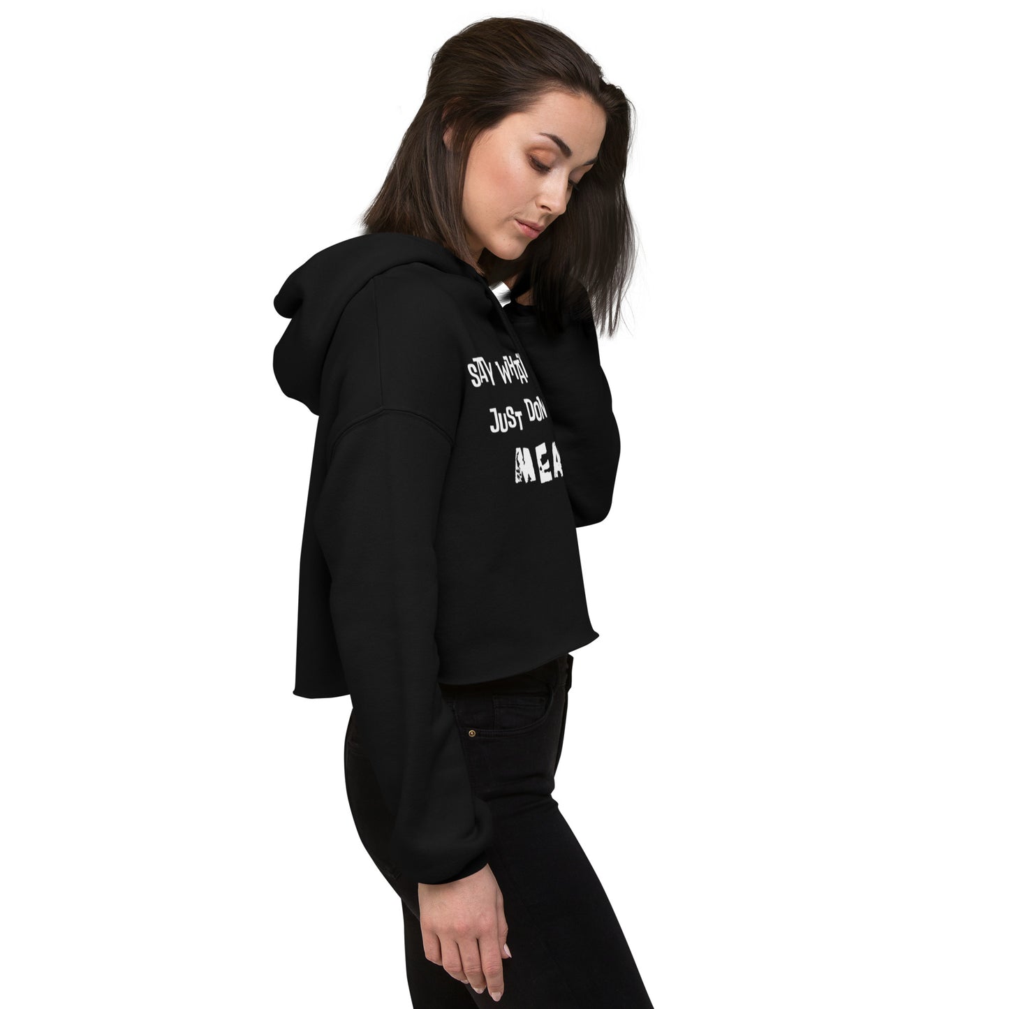 Say What You Mean just Don’t say it Mean crop Top Hoodie